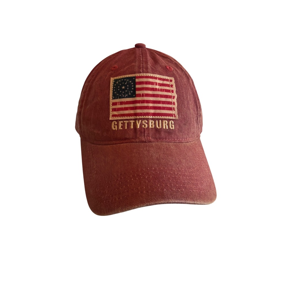 Burgundy Gettysburg American Flag Snapback Baseball  Hat Cap Dad Hat